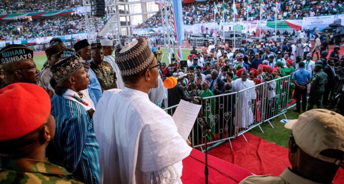 Buhari kicks off campaign, says ‘no more handouts… Nigerians have to sweat for a living’