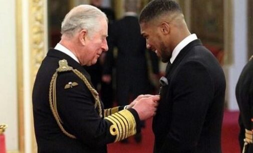 Anthony Joshua receives OBE from Prince Charles