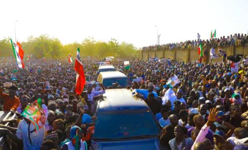PHOTOS: Massive crowd receives Atiku in first rally after US trip