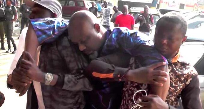 VIDEO: Melaye ‘collapses’ in police custody