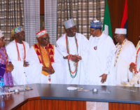 After meeting with Buhari, ooni asks Nigerians to ‘vote whoever you want as president’