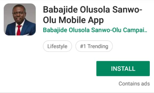 Sanwo-Olu app trending in Google Play store