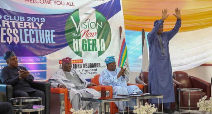 PHOTOS: Obasanjo, Atiku take ‘battle against Buhari’ to Island Club
