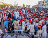 PHOTOS: Atiku receives heroic welcome in Buhari’s stronghold