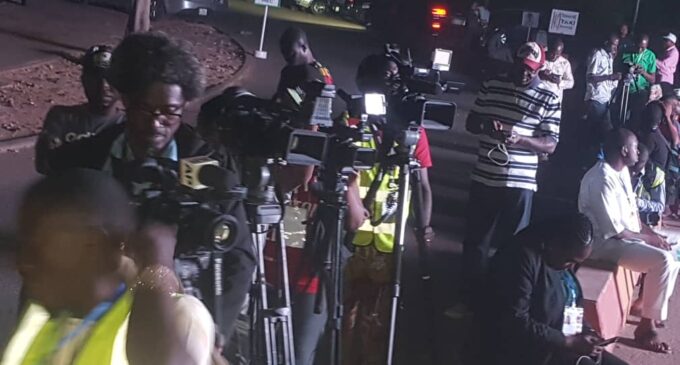 PHOTOS: Journalists ‘keep vigil’ at INEC headquarters