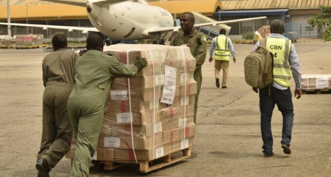 PHOTOS: Air force moves INEC materials from Abuja to different states