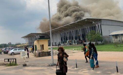 VIDEO: Fire razes VIP lounge of Imo airport