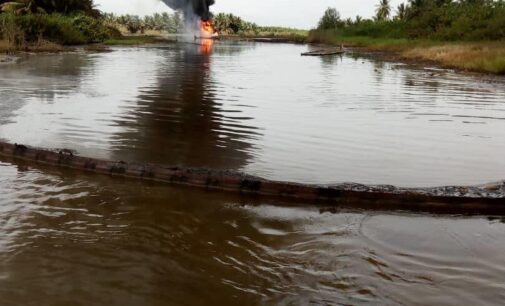 Oil well on fire in Ondo