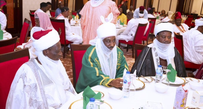 Sanusi, other traditional rulers dine with Buhari  at Aso Rock