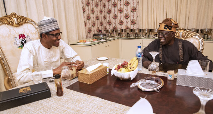 PHOTOS: Tinubu dines with Buhari at Aso Rock