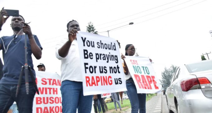 PHOTOS: Protesters storm COZA in Abuja, Lagos