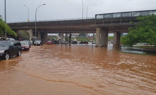 PHOTOS: Flood takes over Abuja roads