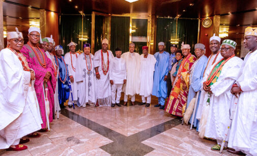 PHOTOS: Buhari hosts south-west monarchs at Aso Rock