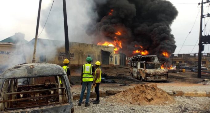 Two dead, 30 vehicles burnt as vandalised pipeline causes fire in Lagos community