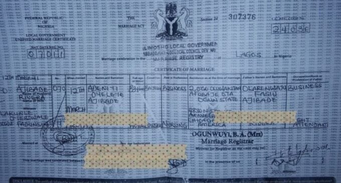 FG introduces new marriage certificates to regularise inconsistencies