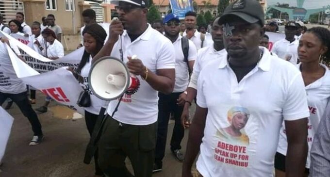 PHOTOS: Protesters ask Adeboye to speak against ‘nationwide killings’