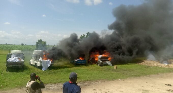 Army sets four fish trucks on fire to cut off Boko Haram’s ‘source of fund’
