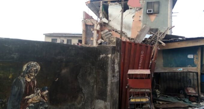 PHOTOS: Two-storey building collapses in Lagos