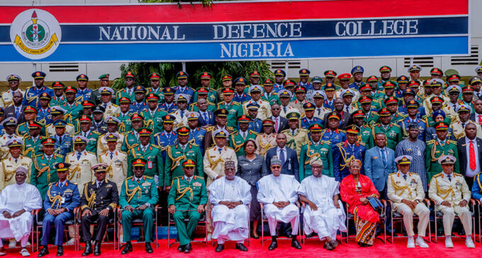 PHOTOS: Buhari attends ceremony for defence college graduates