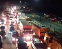 PHOTOS: How an accident crippled traffic across Lagos for 6 hours