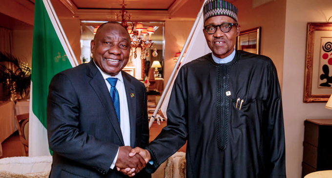 South Africans are killing Nigerians, Buhari is laughing with their president