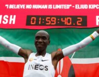 Kenya’s Kipchoge becomes first runner to complete marathon under two hours