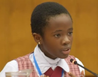 VIDEO: 11-year-old Nigerian speaks on corruption at UN conference