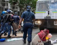 South African police arrest 100 foreigners protesting xenophobia at UN site