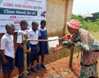 ‘Who did we offend’ — reactions as Enugu first lady constructs tippy taps for primary school pupils