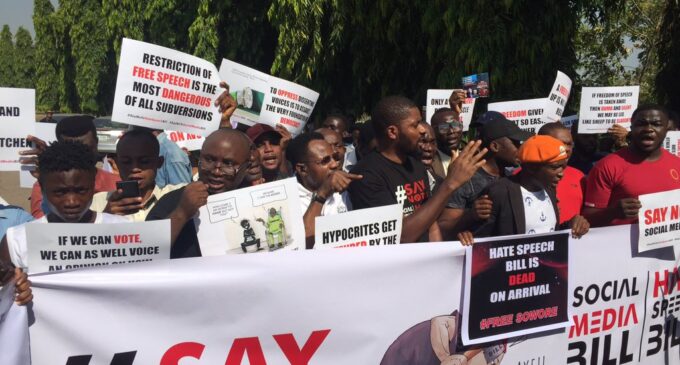 ‘Do not gag me’ — Protesters ask n’assembly to drop social media/hate speech bills