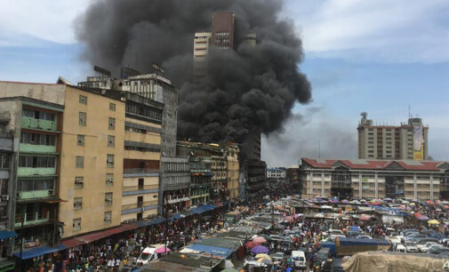 Policeman killed as burning building collapses in Lagos