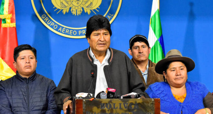 Bolivian president resigns after nationwide protests