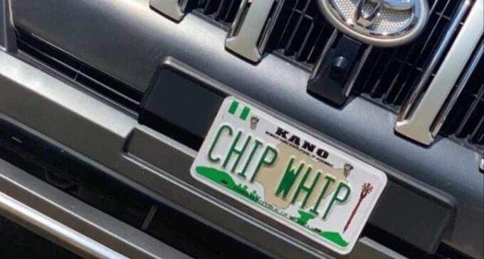 TRENDING: Chip Whip or Chief Whip? Kano official’s customised number plate causes ripples