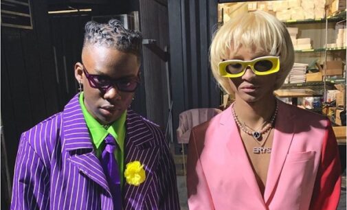 Rema strikes a pose with Jaden Smith for Halloween