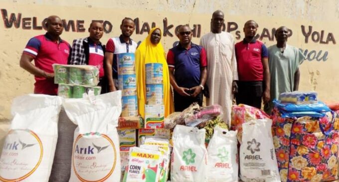 Arik Air donates relief items to Malkohi IDP Camp