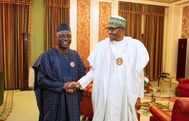 Tunde Bakare and the late President Muhammadu Buhari.
