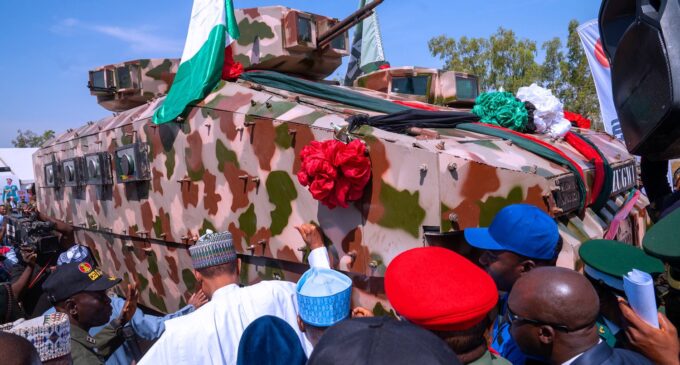 Buhari inaugurates made-in-Nigeria war vehicle