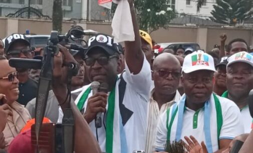 Ize-Iyamu dares Obaseki, holds defection rally at his residence
