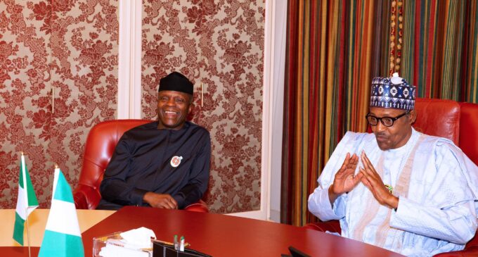 ‘I’m proud to have selected you as my running mate’ — Buhari celebrates Osinbajo at 64