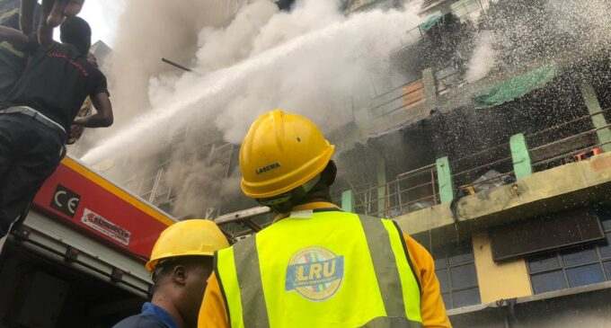 Four-storey building collapses as fire breaks out at Lagos market