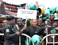PHOTOS: Max, Gokada riders protest okada ban in Lagos