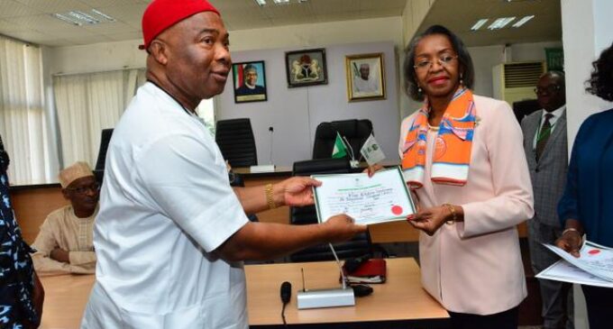 INEC presents certificate of return to Uzodinma