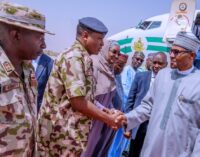 Boko Haram can’t survive without local support, says Buhari as he departs Borno without visiting scene of attack