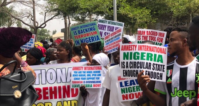 ‘It’s time to leave Nigeria’ — protesters storm Amnesty office
