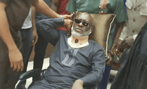 In handcuffs, on wheelchair… outstanding images from Metuh’s trial