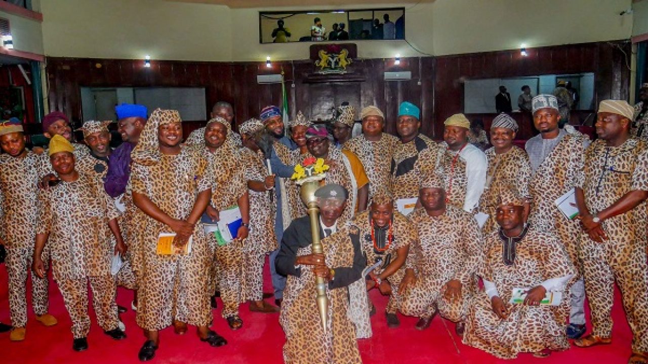 Image result for PHOTOS: Oyo lawmakers storm plenary in ‘Amotekun regalia’