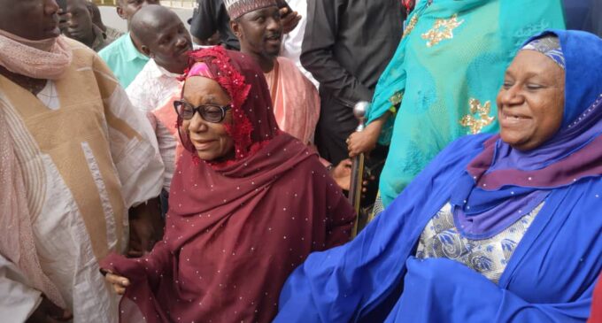 PHOTOS: Sanusi’s mother at Awe before son’s departure