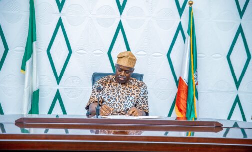 PHOTOS: Makinde clad in leopard-print attire as he signs Amotekun bill into law