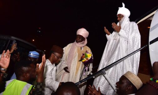 Sanusi leaves Abuja for Lagos — after praying with followers