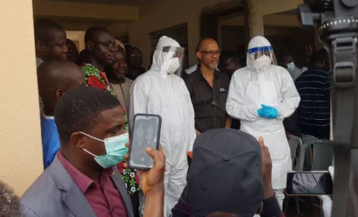 VIDEO: Sanwo-Olu fully kitted at Infectious Disease Hospital